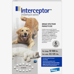 Interceptor Chewable Tablets for Dogs and Cats, 12-25