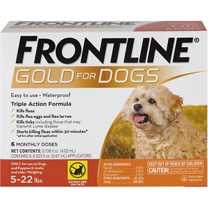 前线黄金跳蚤和蜱虫治疗小型犬，5-22磅
