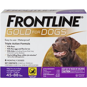 前线黄金跳蚤和蜱虫治疗大型犬，45-88磅