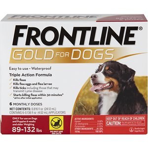 Frontline Gold Flea & Tick Treatment for Extra Large Dogs, 89-132 lbs