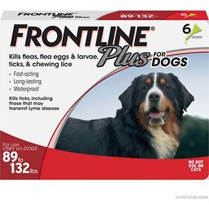 Frontline Plus Flea & Tick Spot Treatment for Extra Large Dogs, 89-132 lbs