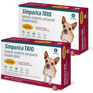 Simparica©Trio狗咀嚼片，2.8-5.5磅。