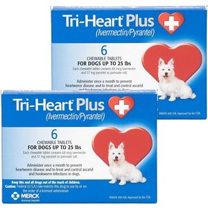 Tri-Heart© Plus для собак весом до 25 фунтов.  