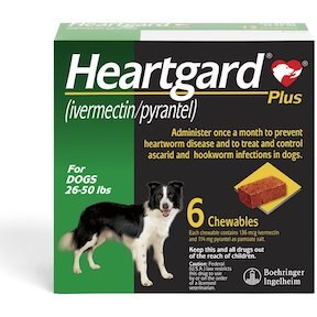 Жевательная резинка HeartGard Plus для собак (26–50 фунтов)