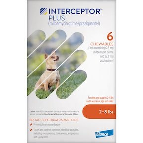 Interceptor© Plus Chew для собак (2-8 фунтов)