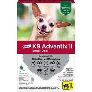 K9 Advantix II跳蚤和蜱斑治疗狗，4-10磅