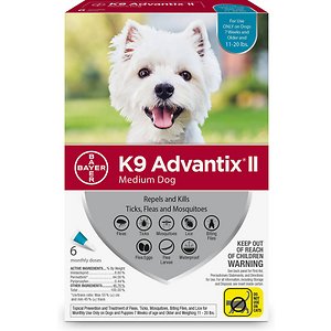 K9 Advantix II跳蚤和蜱斑治疗狗，11-20磅