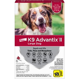 K9 Advantix II Flea & Tick Spot Treatment for Dogs, 21-55 lbs
