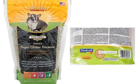 Vitakraft Sun Seed Inc. Voluntarily Recalls Sunseed Vita Prima Sugar Glider Food