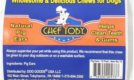 Dog Goods USA LLC To Conduct a Voluntary Recall of Chef Toby Pig Ears Treats Because of Possible Salmonella Health Risk