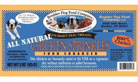 Boulder Dog Food Company Recalls Chicken Sprinkles Dog Treats Due to Salmonella Risk