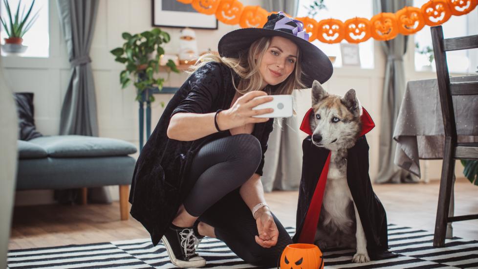 woman-and-dog-in-costumes